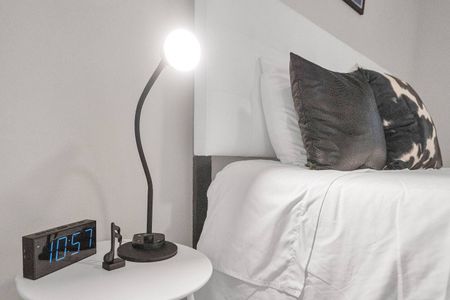 Soft bedside lighting — wind down w/ a good book before drifting off.