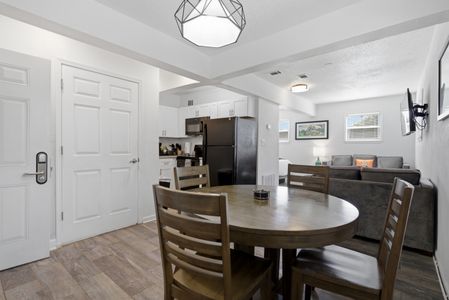 Cozy dining nook w/ a round table made for shared moments