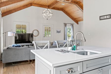 Kitchen w/ generous counter space — great for cooking together.