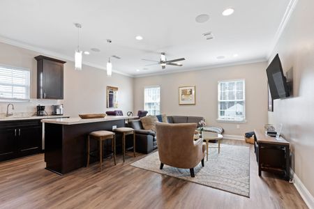 Open-concept kitchen & living area w/ room for the whole group to gather.