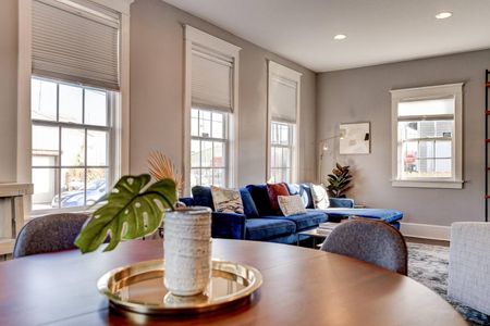 Relaxed living & dining area combo — easy flow for gathering, eating & hanging out.