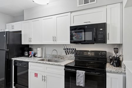 Fully equipped kitchen w/ modern appliances ready for any meal.