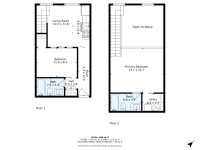 Floor plan offering a clear look at the layout across both levels.