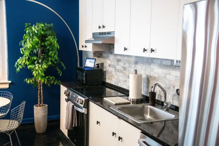 A well-equipped kitchen stocked w/ everything you need to cook up something good.