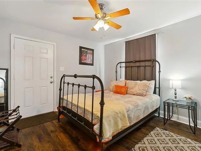 This charming New Orleans-style duplex features classic architecture.
