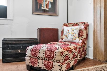 Charming vintage accent chair that adds warmth to any corner.