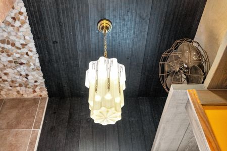 Statement pendant lighting that brings historic character to the space.