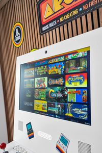 Bold, colorful arcade cabinet — a standout centerpiece of the game room.