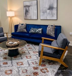 Spacious living room with comfortable seating and stylish décor