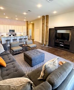 Spacious living area with plush seating