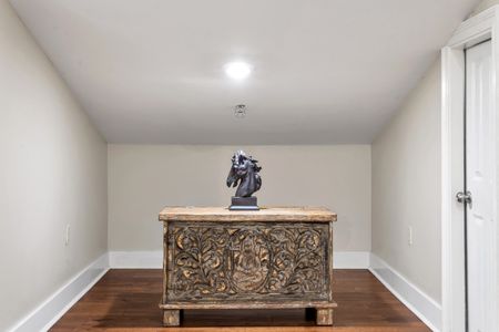 Bonus room with a hand-carved accent chest