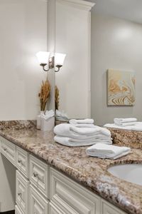 Fluffy towels stacked and ready for you