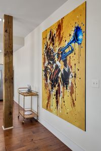 Vibrant jazz trumpet art, pure New Orleans soul