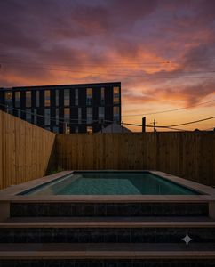 Fully-fenced pool, towels & lounge chairs — your private backyard oasis.