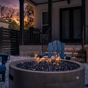 Gather around the firepit steps from your back door & let the night unfold.