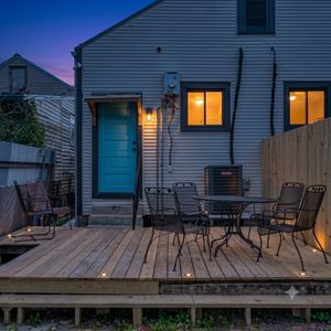 Kick back on the private patio w/ al fresco dining & a grill ready for your next cookout.