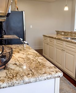 Spacious kitchen with ample workspace