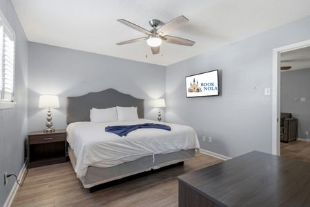 Serene primary bedroom w/ king bed & smart TV