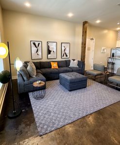 Inviting lounge with cozy charm