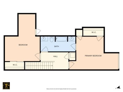 Second floor layout with bedrooms and baths