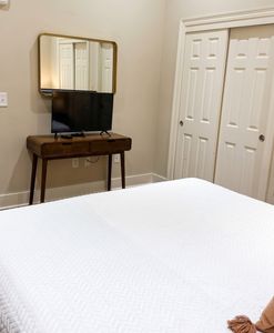 Private bedroom with entertainment setup