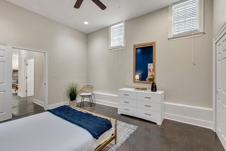 Calm, airy bedroom with natural light