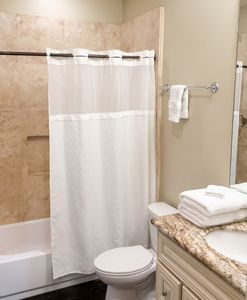 Clean bathroom with fresh linens