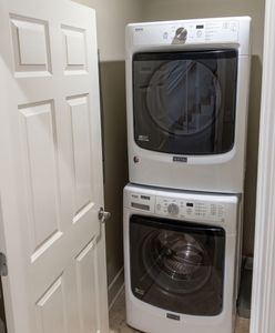 Convenient stacked washer and dryer