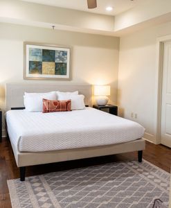 Bright bedroom with cozy bedding