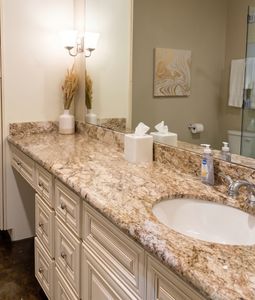 Elegant vanity with ample counter space