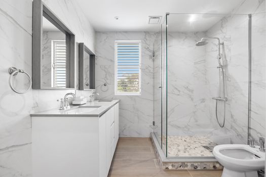 Indulge yourself in a bathroom designed with contemporary elegance.