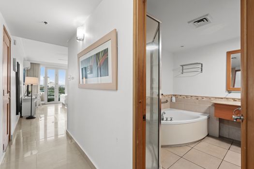 Step into a clean and accessible shower, designed for comfort and ease of use.