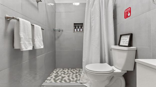Sparkling clean: Modern bathroom with a refreshing shower.