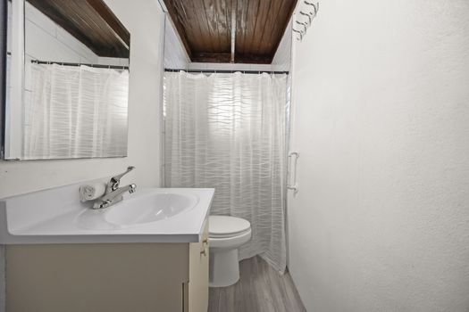 Ample counter space for toiletries.