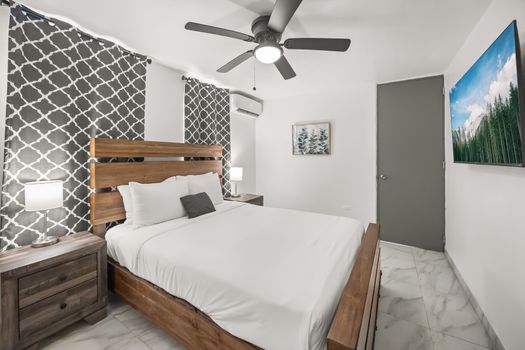 Comfortable bed for a restful night's sleep.