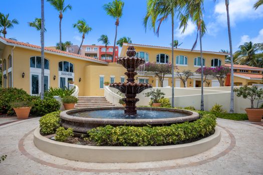 Be captivated by the vibrant colors and soothing sounds of our outdoor fountain.