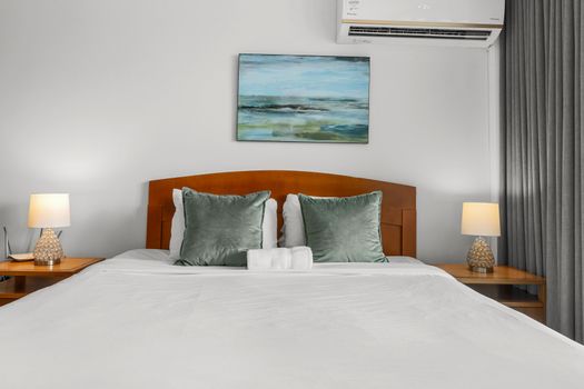 Drift off to sleep in this tranquil bedroom, where the focus is on a cozy and inviting sleeping experience.
