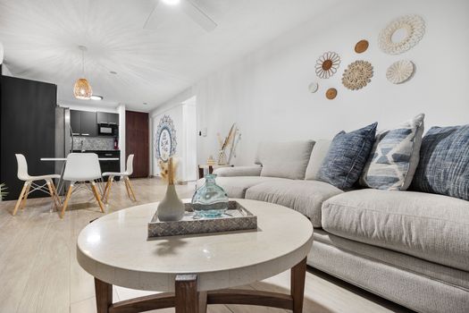 Immerse yourself in comfort in our meticulously designed living room.