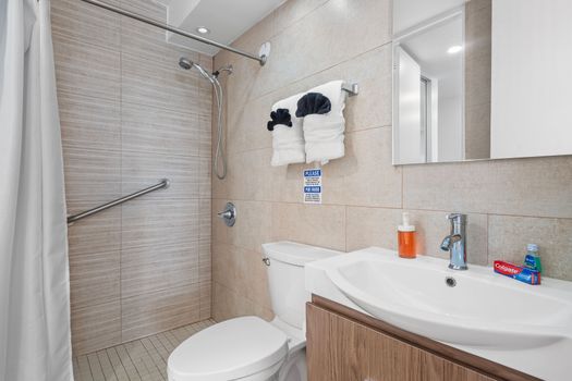 Refresh and rejuvenate in our clean, well-lit bathroom outfitted.