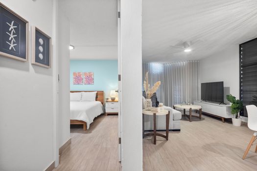 Seamless open-concept living & sleeping. Your perfect beach studio escape awaits!