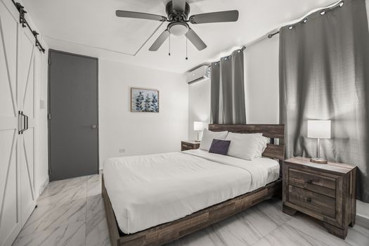 Darkening curtains ensure a great night's sleep.