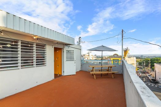 Rooftop terrace with a view of the Santurce neighborhood