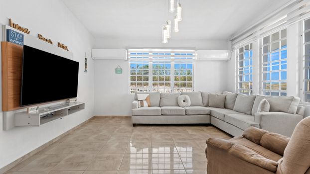 Bright and airy: Your home away from home living space.