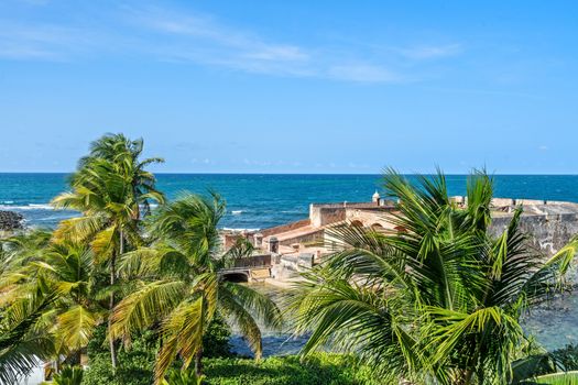Immerse yourself in the beauty of the coastline, featuring swaying palm trees, crystal-clear waters, and the iconic architecture of the historic fort.