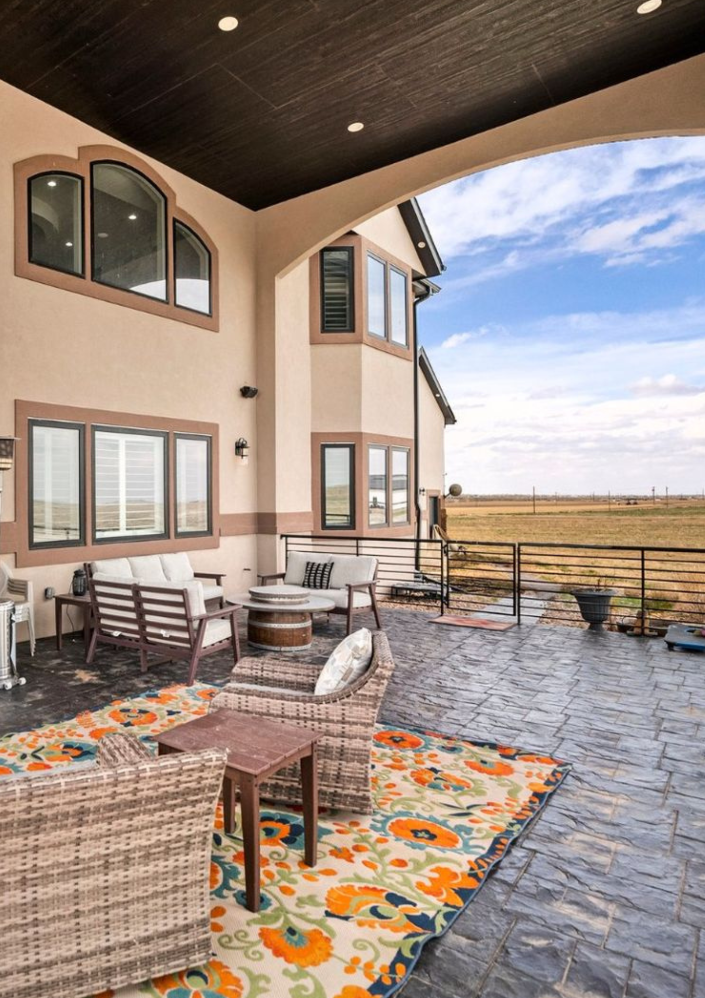 Hudson villa vacation rental patio with a view