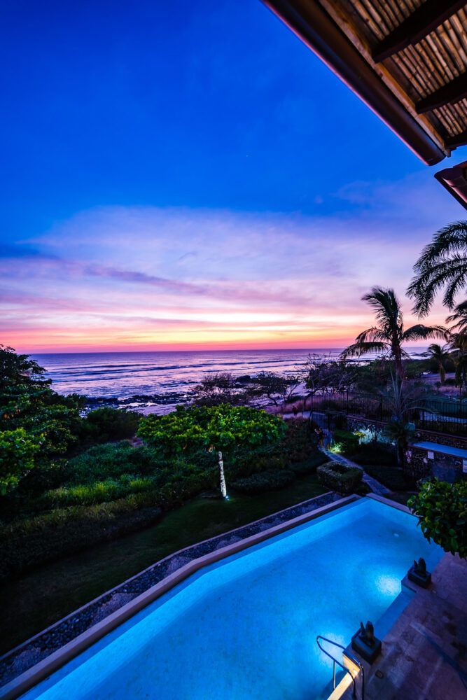 Infinity edge pool with amazing sunset view