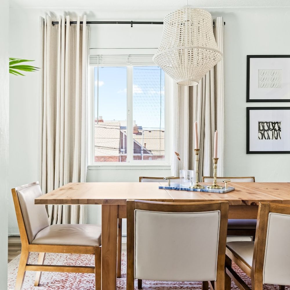 Dining table seats 6