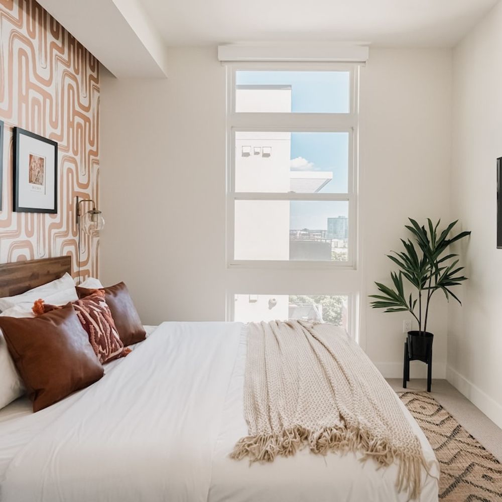 Primary bedroom with king bed