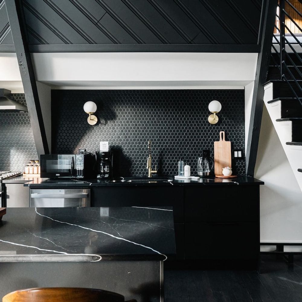 Open kitchen with large island