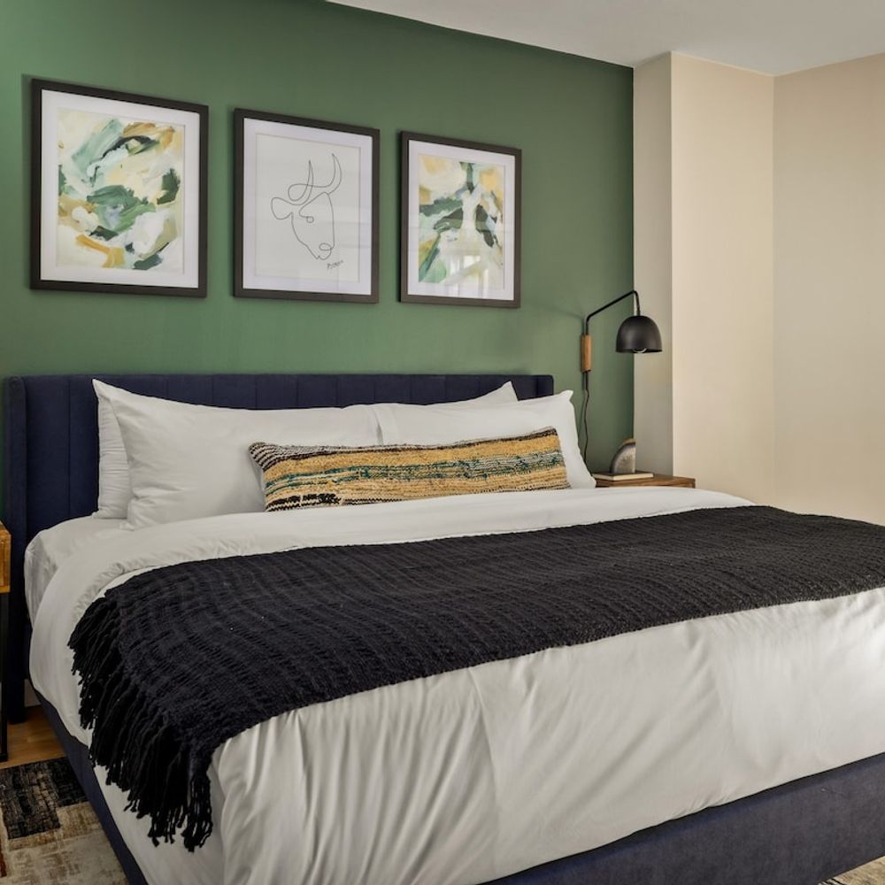 Primary bedroom with king bed